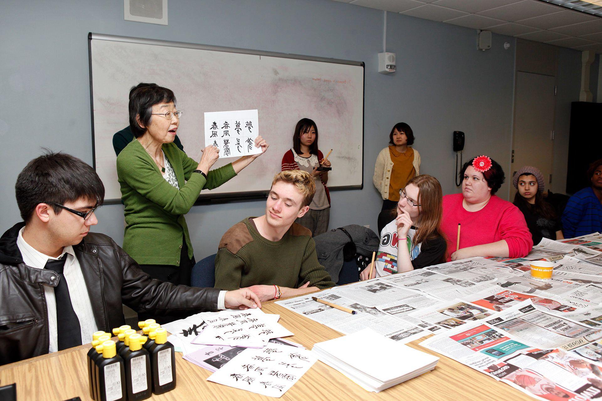 BGSU Japanese minor students hold the cherry blossom festival with activities and Japanese visitors to the Ohio campus